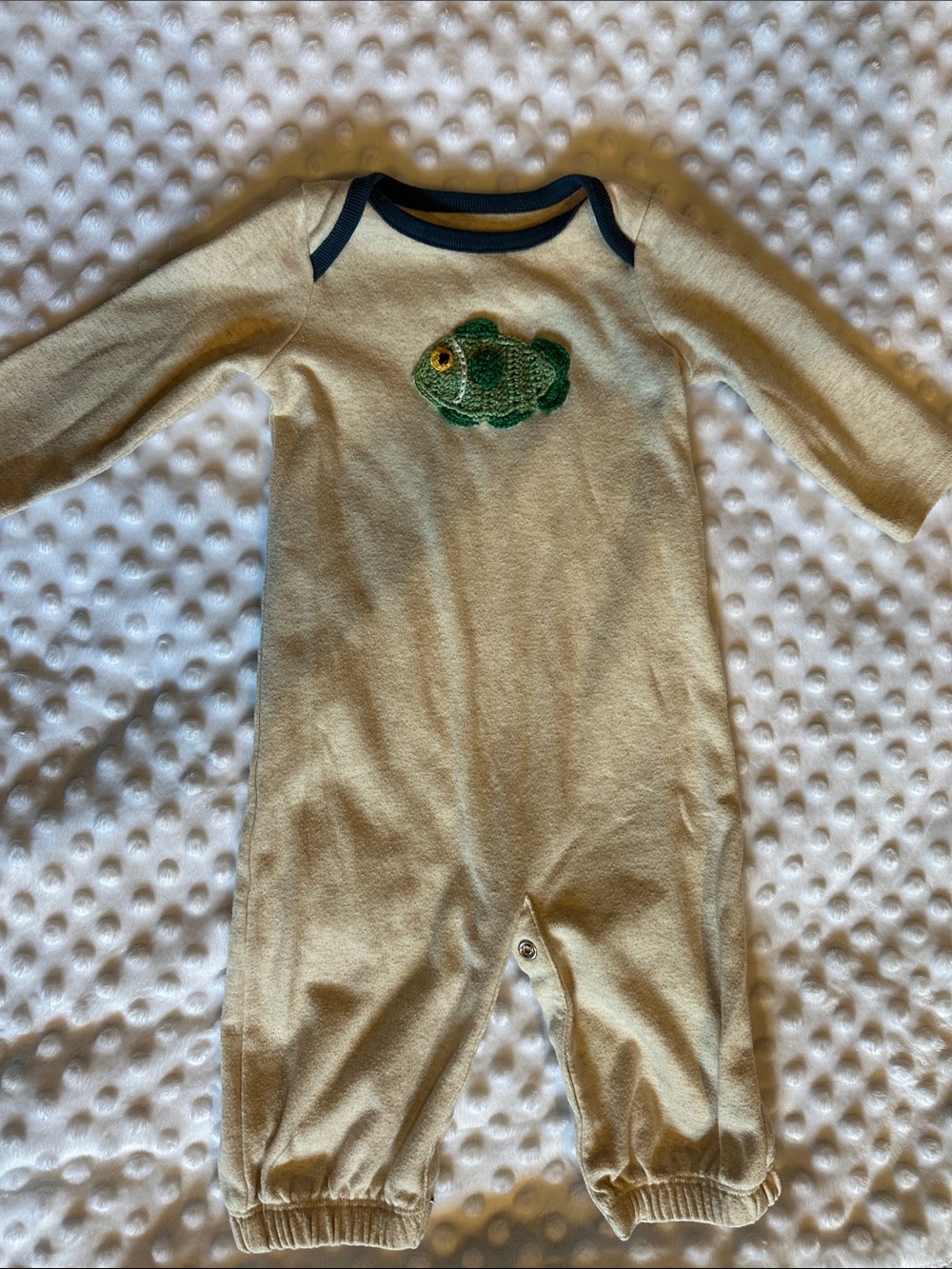 Mudpie One-Piece convertible Romper and sleep sack- Green Fish embroidery